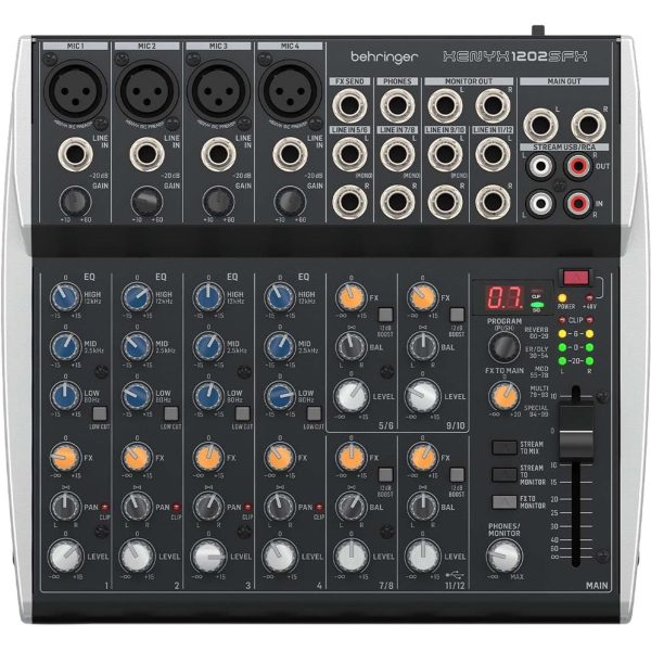 Behringer Xenyx 1202SFX 12-channel Analog Streaming Mixer Online