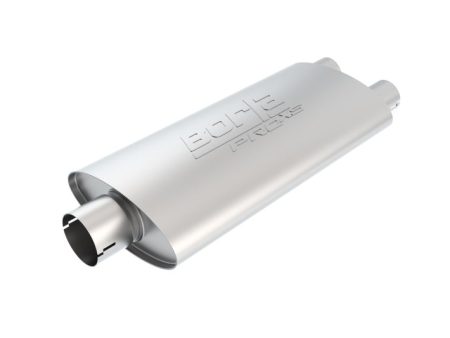 Borla Universal Center Dual Oval 3in In   2.5in Out 19in x 4in x 9.5in Notched PRO-XS Muffler Online Sale