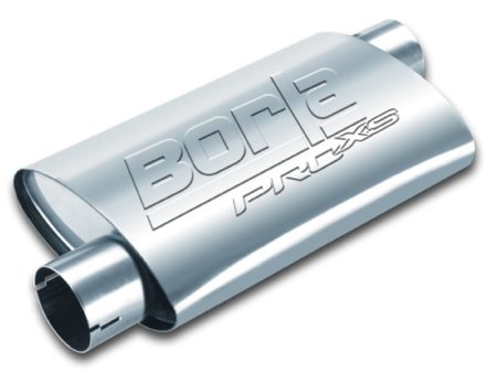 Borla Universal Pro-XS Muffler Oval 3in Inlet Outlet Offset Offset Notched Muffler For Discount