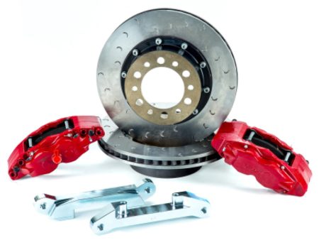 Alcon 07+ Jeep JK w  5x5.5in Hub 357x32mm Rotor 4-Piston Red Calipers Front Brake Upgrade Kit Sale