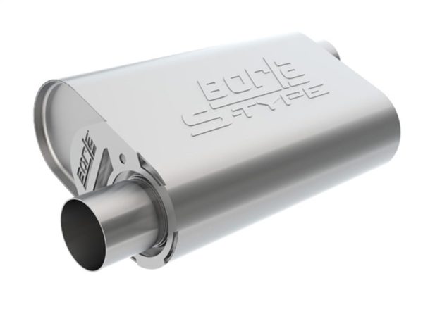 Borla CrateMuffler SBC 283 327 350 2.25 inch Offset In Out 14in x 4.35in x 9in Oval S-Type Muffler on Sale