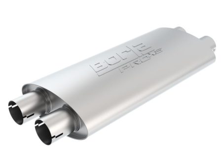 Borla Pro-XS 2.25in Tubing 19in x 4in x 9.5in Oval Notched Dual In   Dual Out Muffler Online