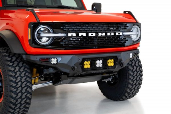 Addictive Desert Designs 21-22 Ford Bronco Bomber Front Bumper (w  3 Baja Designs LP4 Mounts) on Sale